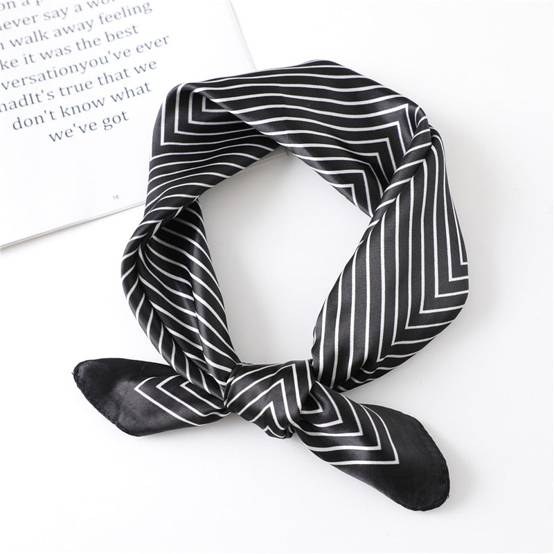 Women Square Silk Scarf Chiffon Satin Lady Hair Neck Foulard  Scarves Shawl Wrap Female Bandana Head Kerchief Hijab Headband