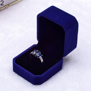 Hot Sale Blue Black Velvet Engagement Wedding Stud Earring Ring Pendant Jewelry Package Display Box Organizer Storage Gift Case