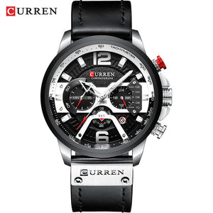 CURREN décontracté Sport montres pour hommes bleu Top marque de luxe militaire en cuir chronographe montre-bracelet homme horloge mode 8329