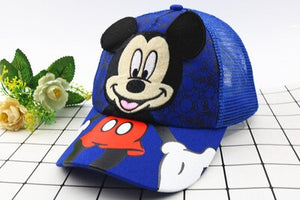 Anime Disney Marvel Frozen Mickey Mouse Kids Hat Boy Girl Travel Caps Spiderman Mickey Minnie Baby Caps Figure Gift Toys 2-8Y