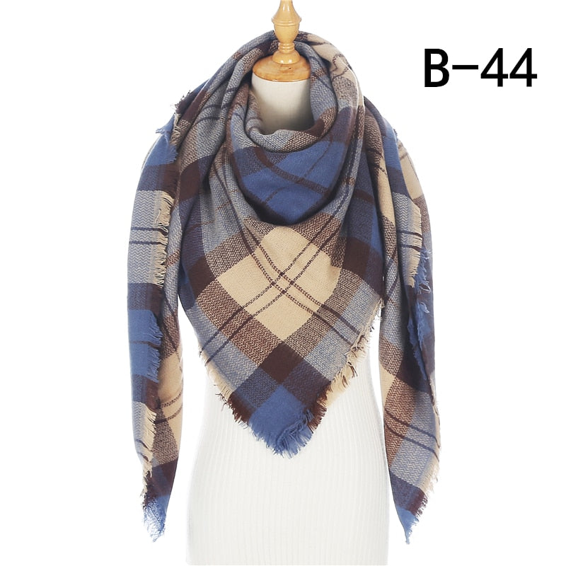 Designer 2020 knitted spring winter women scarf plaid warm cashmere scarves shawls luxury brand neck bandana pashmina lady wrap