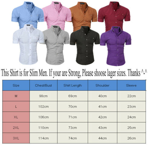 New Fashion Fashion Men's Luxury Short Sleeve Shirt Casual Slim Fit Stylish Shirts Tops Plus Size M-3XL