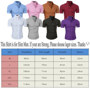 New Fashion Fashion Men's Luxury Short Sleeve Shirt Casual Slim Fit Stylish Shirts Tops Plus Size M-3XL
