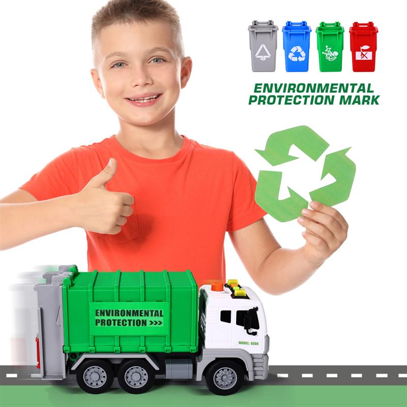 Garbage Truck Toys Rubbish Collector Car Model Kids Toddlers Trash Classification Learning Game Vehicle Toy Set