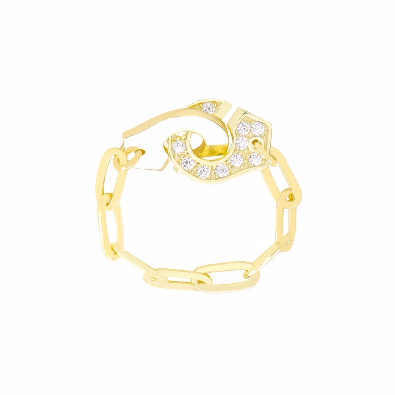 Moonmory Fashion 925 Sterling Silver Handcuff Ring White Paper Clip Chain Menottes Ring Gift For Women And Men Jewelry Dating