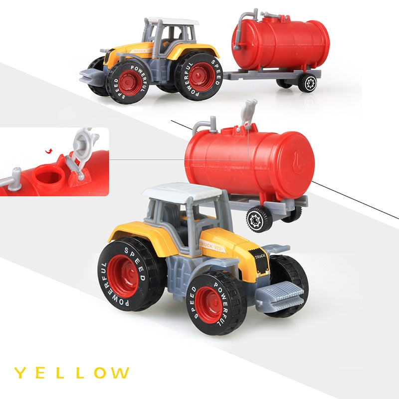 Véhicules agricoles moulés sous pression Mini voiture modèle ingénierie voiture modèle tracteur ingénierie voiture tracteur jouets modèle pour enfants cadeau de noël
