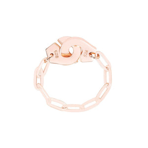 Moonmory Fashion 925 Sterling Silver Handcuff Ring White Paper Clip Chain Menottes Ring Gift For Women And Men Jewelry Dating