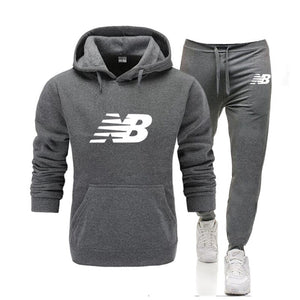 New Men Hoodies Suit Tracksuit Sweatshirt Suit Fleece Hoodie+Sweat pants Jogging