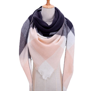 Designer 2020 knitted spring winter women scarf plaid warm cashmere scarves shawls luxury brand neck bandana pashmina lady wrap