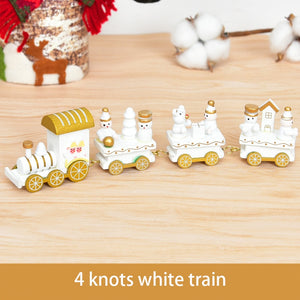 Wooden Christmas Train Ornament Christmas Decoration For Home Santa Claus Gift Toys Crafts Table Deco Navidad Xmas 2021 New Year
