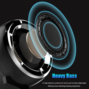 High Power Waterproof Bluetooth Speaker Portable Column Super Bass Stereo For Comuter PC Speakers with FM Radio BT AUX TF USB