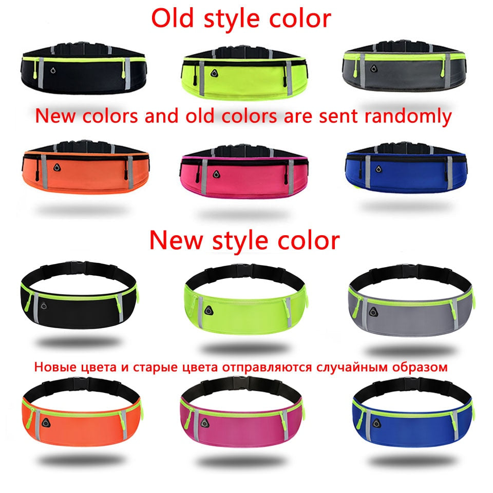 Reflective Unisex Running Belt Bag Sport Waist Band Bag Pack Travel Jogging Waist Pack Gym Fitness Bag for 6.5 Inch Phone Holder