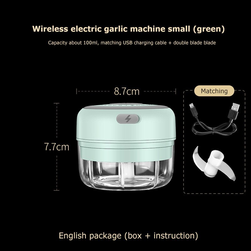 New USB Charge Wireless Electric Meat 3Level Grinder Food Chopper Mini Stainless Electric Kitchen Chopper Meat Grinder Shredder
