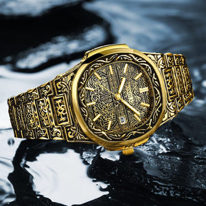 Mode montre à quartz hommes marque ONOLA luxe rétro or acier inoxydable montre hommes or hommes montre reloj hombre