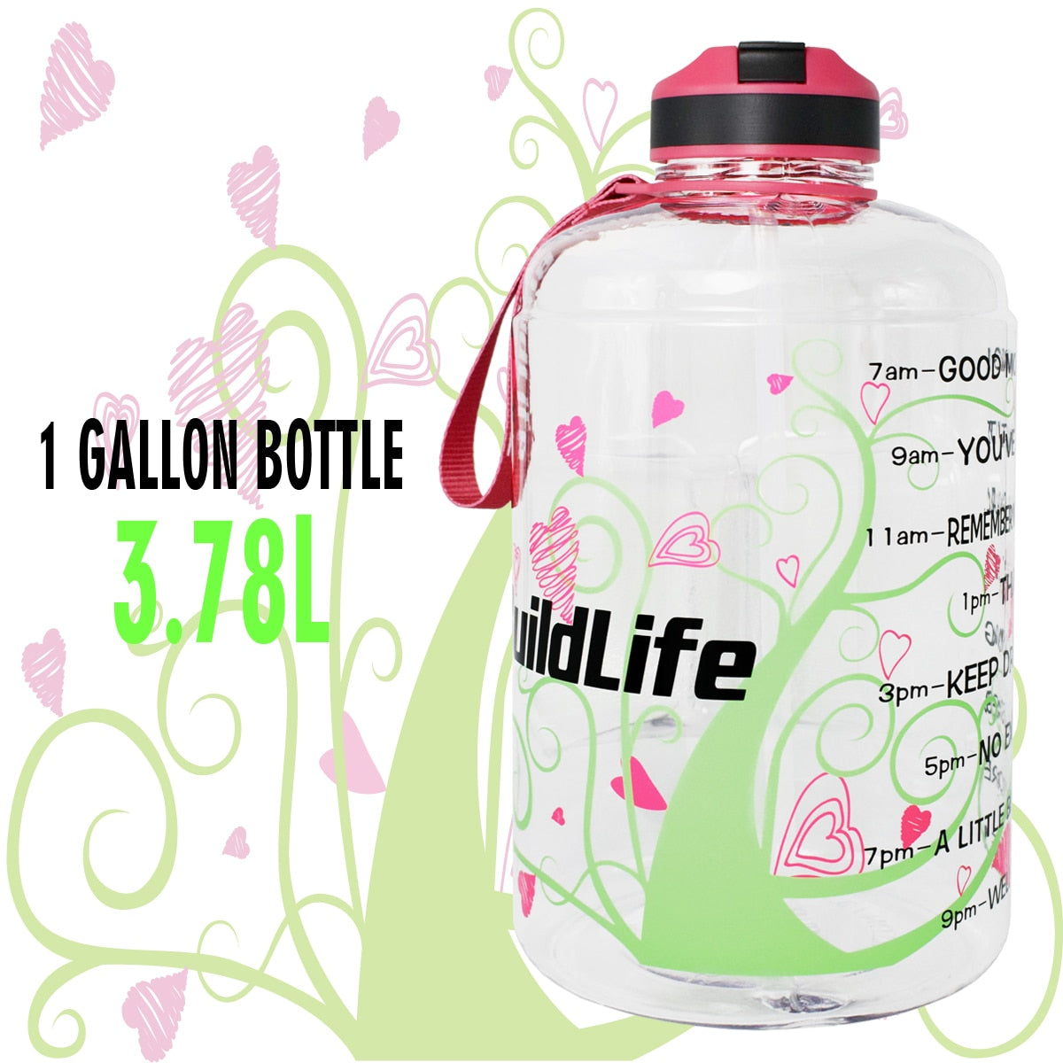 QuiFit 3.78L 2.2L 1.3L 128oz Gallon Water Bottle with Straw Clear Plastic Drinking Bottles GYM Tool Jug BPA Free Sports Cup