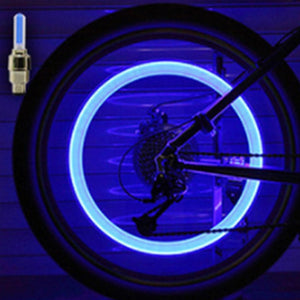 2PCS Bicycle LED Light Tire Valve Cap Bicycle Flash Light Mountain Road Bike Cycling Tyre Wheel Lights LED Neon Lamp Cover Wheel