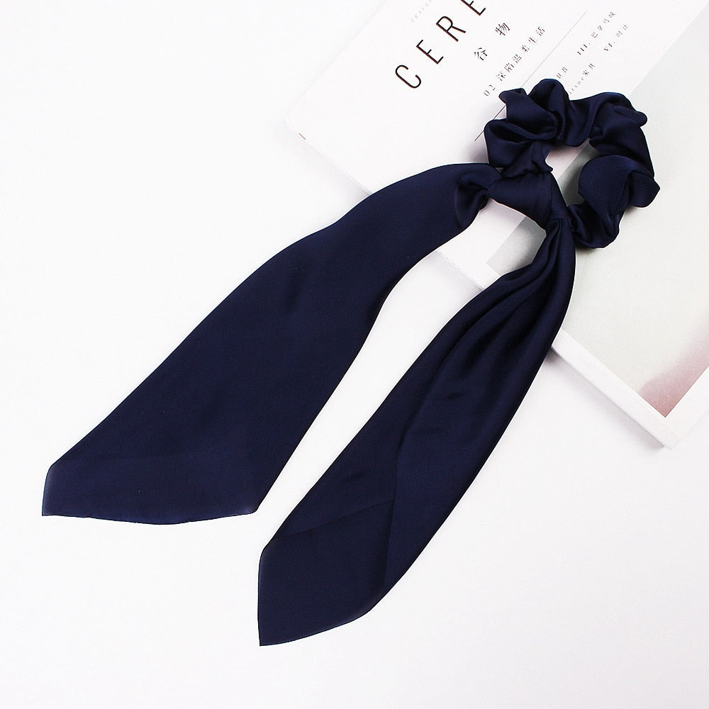 Floral Satin Scrunchies Women Elastic Hair Bands Ties Scarf Woman Scrunchy Hairbands Turban Head Wrap Hair Accessories Headwear