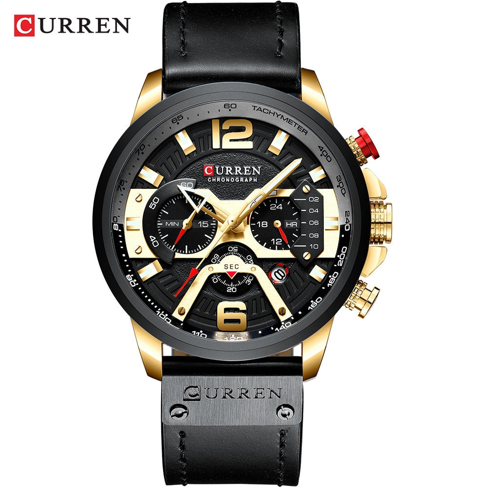 CURREN décontracté Sport montres pour hommes bleu Top marque de luxe militaire en cuir chronographe montre-bracelet homme horloge mode 8329