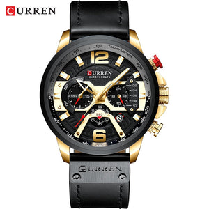 CURREN décontracté Sport montres pour hommes bleu Top marque de luxe militaire en cuir chronographe montre-bracelet homme horloge mode 8329