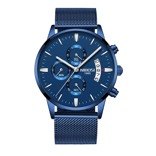 NIBOSI 2020 Mens Watches Top Brand Luxury Men Blue Watch Military Sport Wristwatch Quartz Watch erkek saat Relogio Masculino