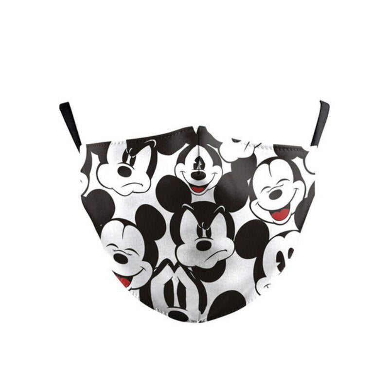 Disney Mickey Mouse Mask Children Adult Face Mouth Mask Washable Dust Mask Pm 2.5 Filter Mask Cartoon Cotton Mask