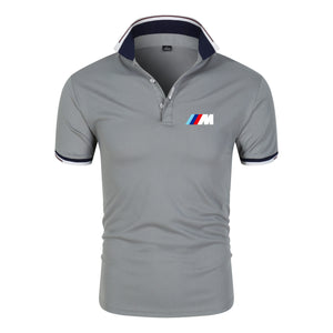 New BMW men polo shirt summer breathable short sleeve power t-shirt high quality lapel loose brand cotton sweatshirt Top Tees