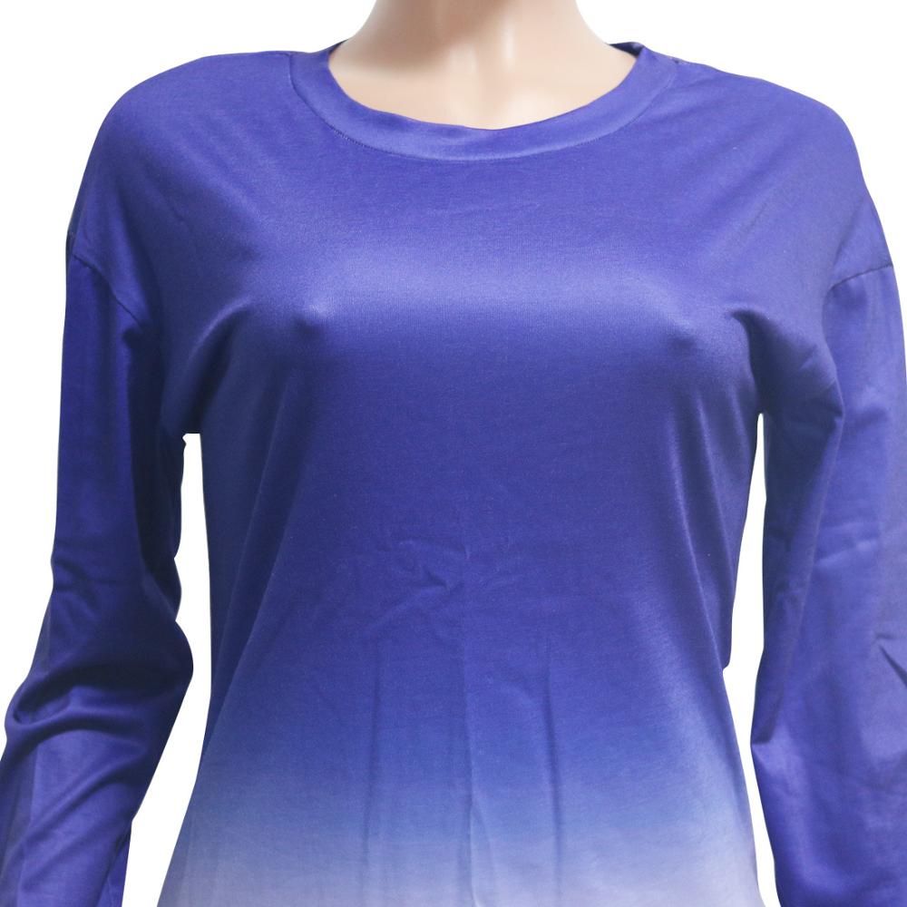 Wjustforu deux pièces ensemble femmes mode dégradé imprimé moulante survêtement à manches longues haut + motard Joggers pantalon tenues femme