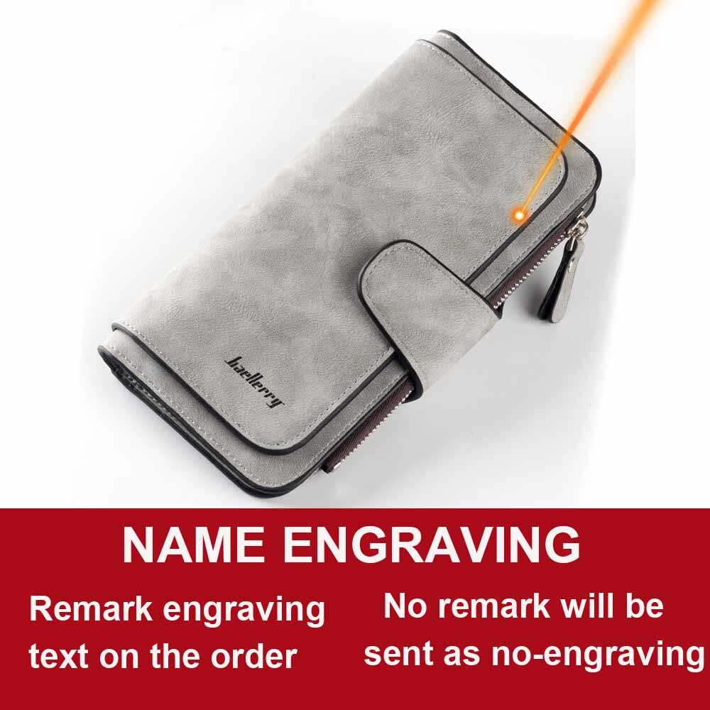 2020 Women Wallets Name Engrave Fashion Long Leather Top Quality Card Holder Classic Female Purse Zipper Wallet For Women