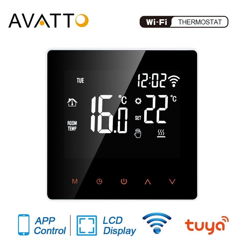 Thermostat intelligent d'avatto Tuya WiFi, télécommande électrique de température de chaudière d'eau/gaz de chauffage par le sol pour Google Home, Alexa