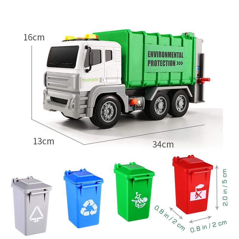 Garbage Truck Toys Rubbish Collector Car Model Kids Toddlers Trash Classification Learning Game Vehicle Toy Set