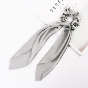 Floral Satin Scrunchies Women Elastic Hair Bands Ties Scarf Woman Scrunchy Hairbands Turban Head Wrap Hair Accessories Headwear