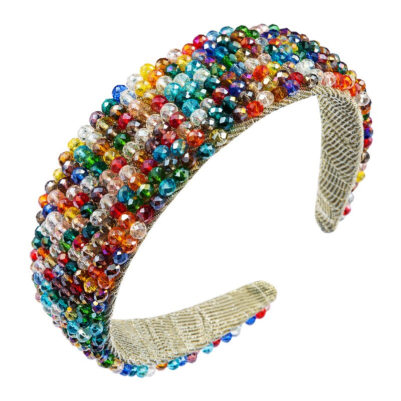 CN Baroque Full Crystal Hair Bands For Women Luxury Padded Diamond Headband Hair Hoop Christmas Gifts Christmas Hair Accessories