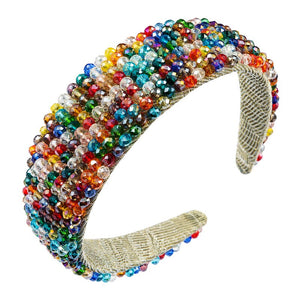 CN Baroque Full Crystal Hair Bands For Women Luxury Padded Diamond Headband Hair Hoop Christmas Gifts Christmas Hair Accessories