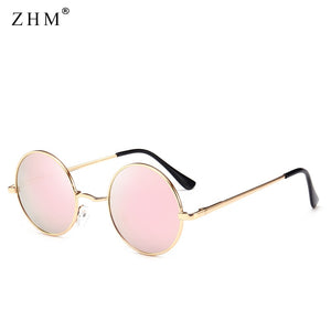 Sunglasses Classic Brand Design Men Women Metal Round