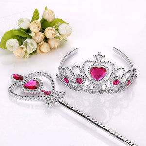 Frozen 2 Hair Wear Children Elsa Princess Birthday Party Headband Magic Wand Crown Hair Accessories Set Girl Toy For Kid Cosplay