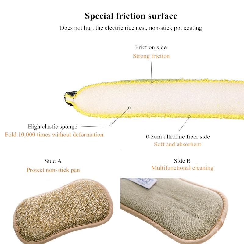 BEAR FAMILY 10pcs Household Magic Sponge Kitchen Cleaning Sponge Scrub Sponges for Dishwashing Bathroom Accessories