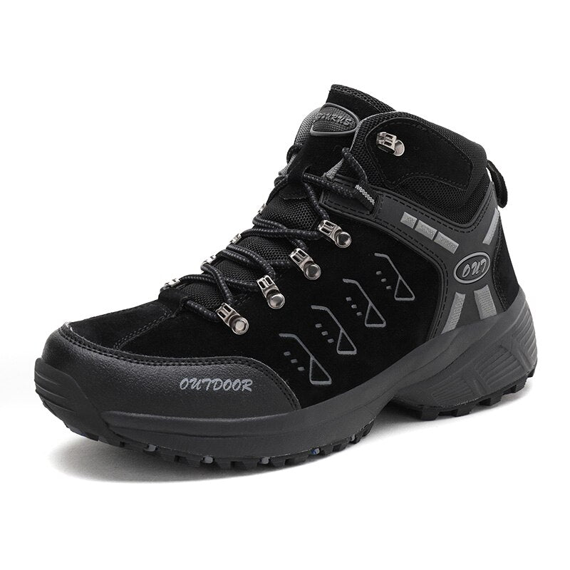 Leather Men Boots Autumn Winter Men Shoes High Top Sneakers Outdoor Male Hiking Boots Work Shoes Ankle Boots Zapatos De Hombre