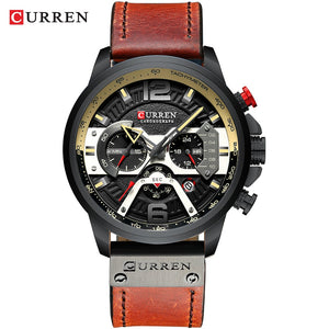 CURREN décontracté Sport montres pour hommes bleu Top marque de luxe militaire en cuir chronographe montre-bracelet homme horloge mode 8329