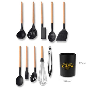 Silicone Kitchenware Cooking Utensils Set Heat Resistant Kitchen Non-Stick Cooking Utensils Baking Tools With Storage Box Tools