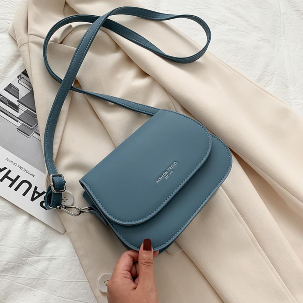 Simple Small Flap Shoulder Pouch Solid Color Women PU Leather Crossbody Bags Popular Simple Female Daily Bag Dropshipping