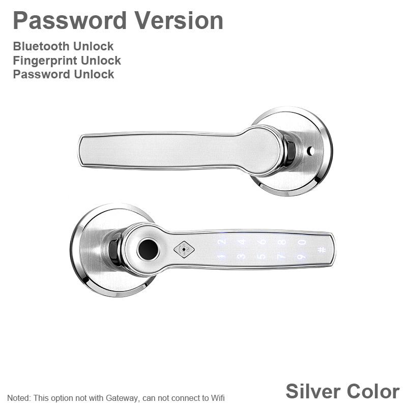 TTLOCK Wifi AI Voice Command Smart Door Lock Bluetooth Fingerprint Support Alexa Google Assistant Easy Replacement 158B