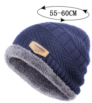 Men's winter Hat 2020 Fashion Knitted Black Hats Fall Hat Thick And Warm And Bonnet Skullies Beanie Soft Knitted Beanies Cotton
