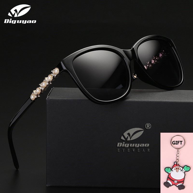Female sunglasses luxury 2020 polarized UV400 high quality Diamond Pearl decoration retro sun glasses women shades Gafas De Sol