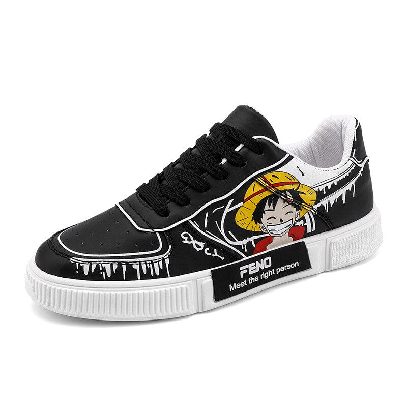 Men Sneakers Summer Breathable Shoes Super Light Casual Shoes Anime One Piece Print Male Tenis Masculino Sneakers