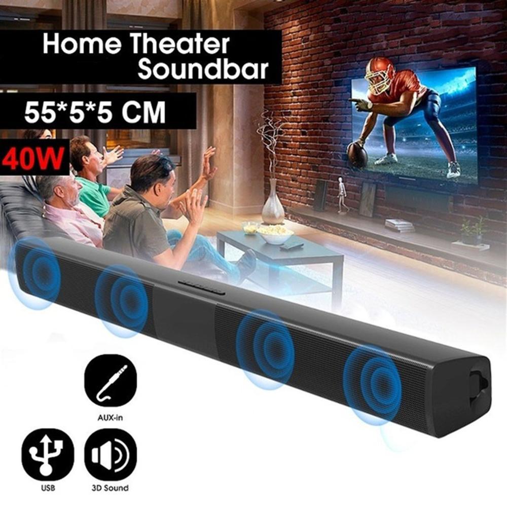 Sound Bar Speaker Bluetooth 3.0 Wireless Music Speaker EDR Home Theater Audio With Aux TF Card Microphone Stereo Speaker