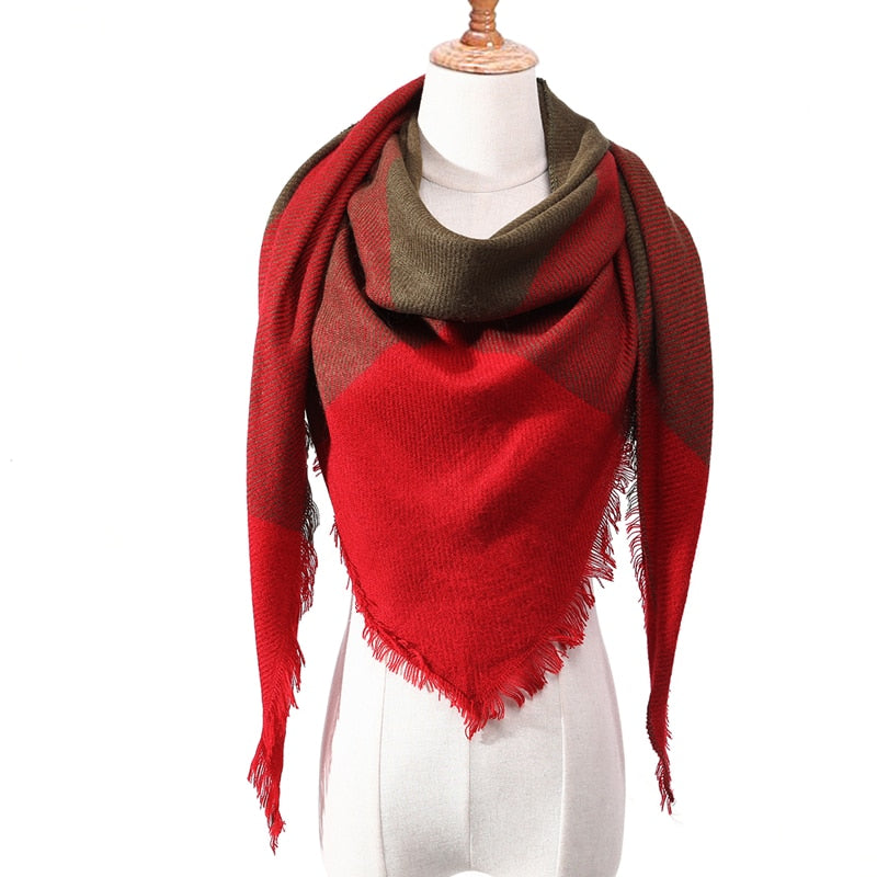 Designer 2020 knitted spring winter women scarf plaid warm cashmere scarves shawls luxury brand neck bandana pashmina lady wrap