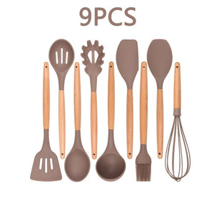 Silicone Kitchenware Cooking Utensils Set Heat Resistant Kitchen Non-Stick Cooking Utensils Baking Tools With Storage Box Tools