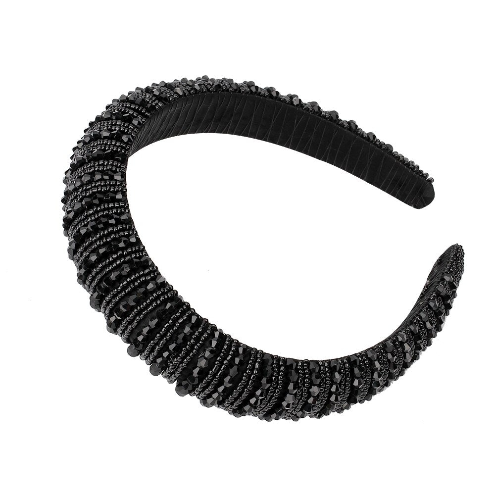CN Baroque Full Crystal Hair Bands For Women Luxury Padded Diamond Headband Hair Hoop Christmas Gifts Christmas Hair Accessories