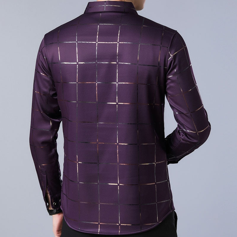 Long Sleeve Slim Fit Men Shirt Streetwear