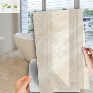 Funlife[R] NOUVELLE MAISON[TM] 30x60cm Black and White Marble Waterproof PVC Tile Sticker For Kitchen Bathroom Floor Sticker